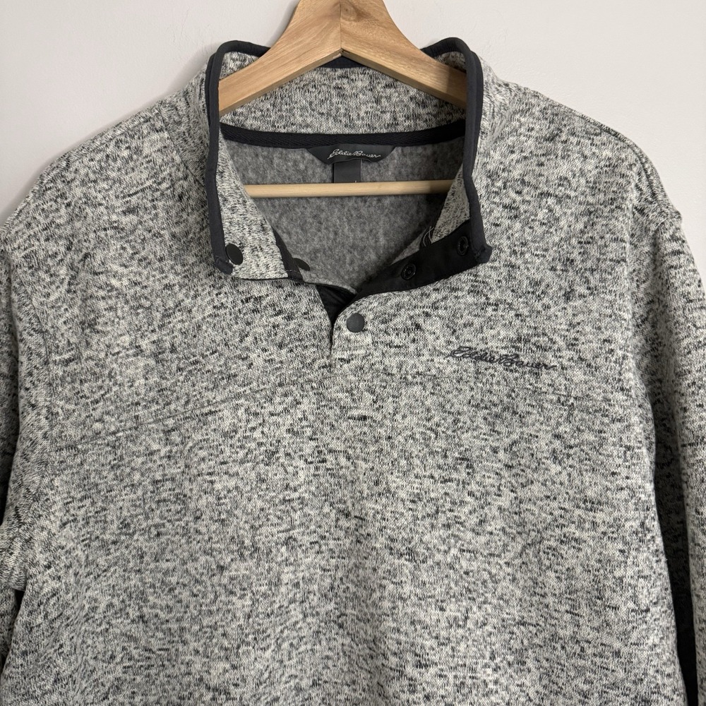 Eddie Bauer‎ Men's Size L Snap Pullover Radiator Fleece Jacket Heather Gray - Picture 2 of 8